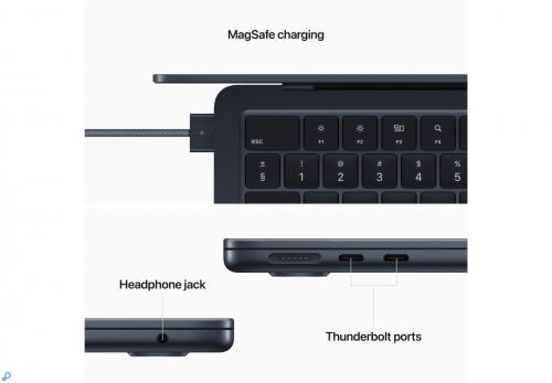 Apple MacBook Air 13 inch / M2 chip met 8core CPU & 8core GPU / 8GB / 256GB SSD Middernacht - Afbeelding 3