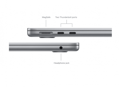 Apple MacBook Air 13 inch  / M3 chip met 8core CPU & 8core GPU / 8GB / 256GB SSD Spacegrijs - Afbeelding 4