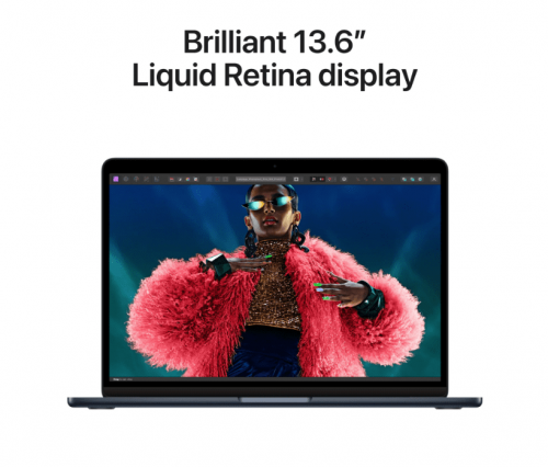 Apple MacBook Air 13 inch / M3 chip met 8core CPU & 8core GPU / 8GB / 256GB SSD Middernacht - Afbeelding 5