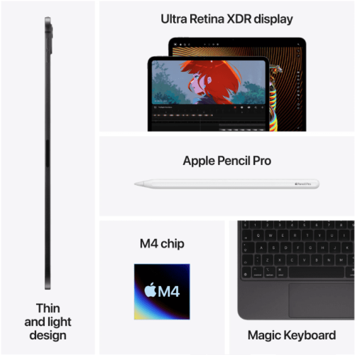 iPad Pro 13 inch M4 1TB Wi-Fi Zilver (Glas met nanotextuur) - Afbeelding 4