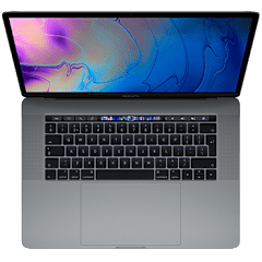 Refurbished Apple MacBook Pro 15 inch 2.9GHz 6‑core i9 processor (2018) 32Gb geheugen / 1Tb SSD opslag TouchBar en TouchID Spacegrijs