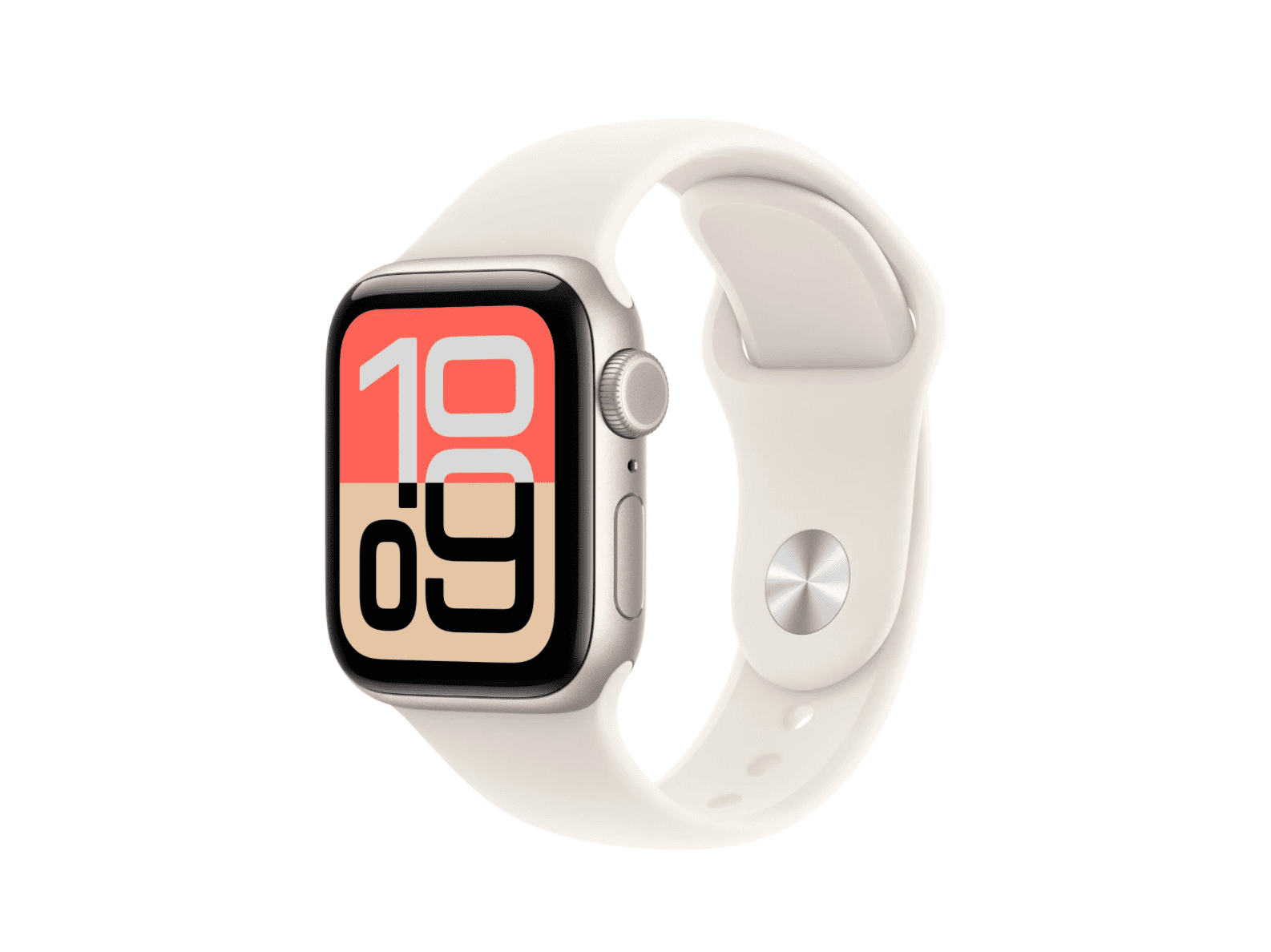 Apple Watch SE 3 GPS 44mm Sterrenlicht Aluminium Case Met Sterrenlicht Sport Bandje – S/M
