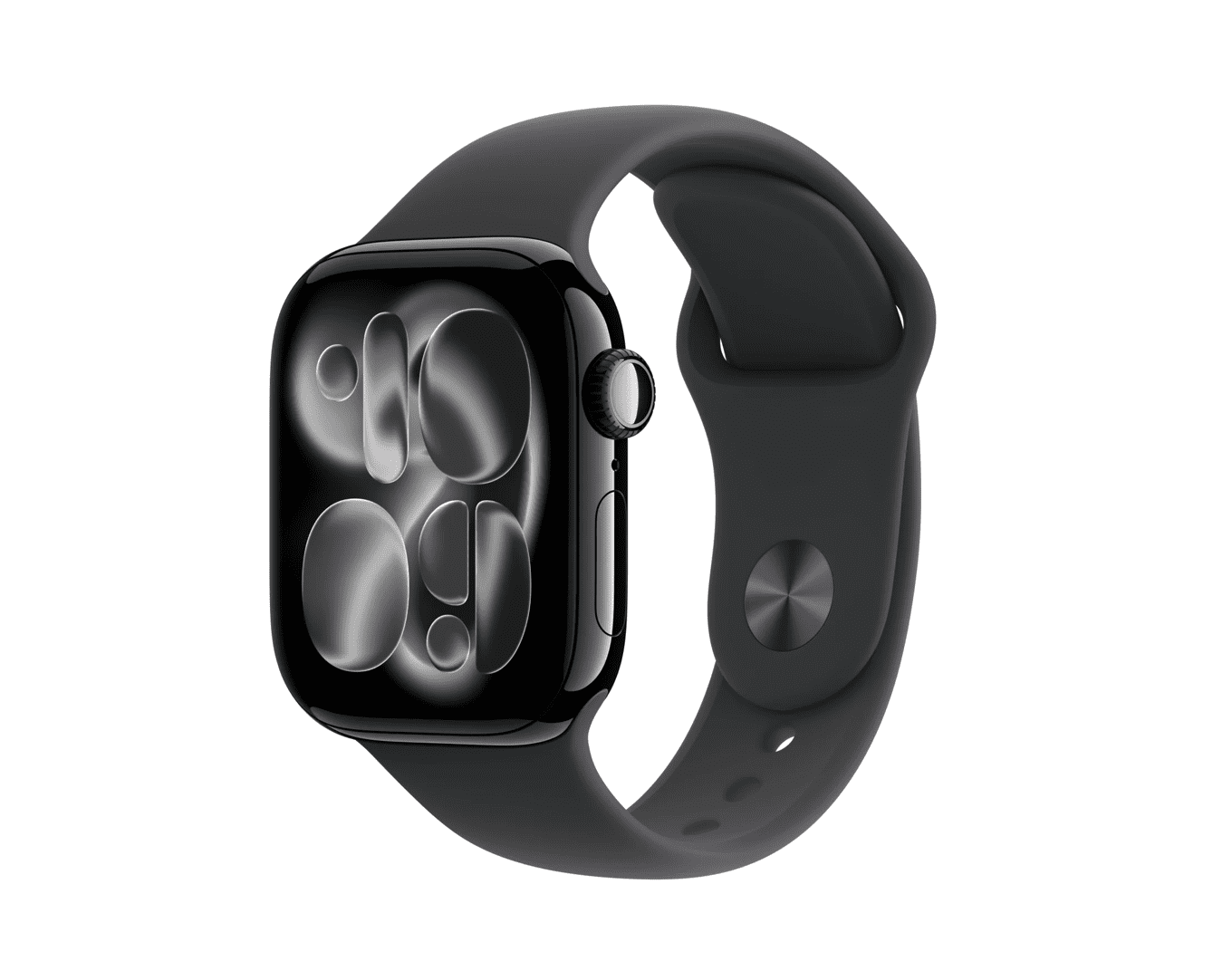Apple Watch Series 11 GPS 46mm Gitzwart Aluminium Kast met Zwart Sport Band – M/L