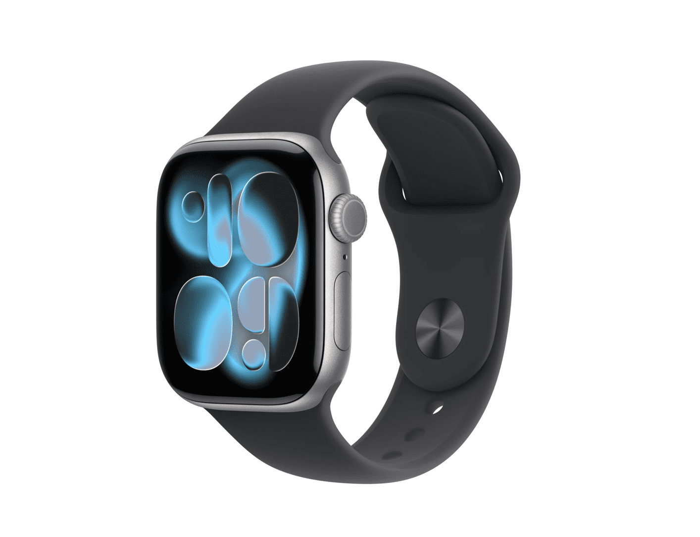 Apple Watch Series 11 GPS 42mm Spacegrijs Aluminium Kast met Zwart Sport Band – M/L