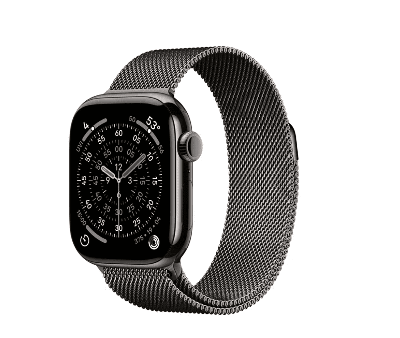 Apple Watch Series 11 GPS + Cellular 42mm Leisteen Titanium Kast met Leisteen Milanese Loop