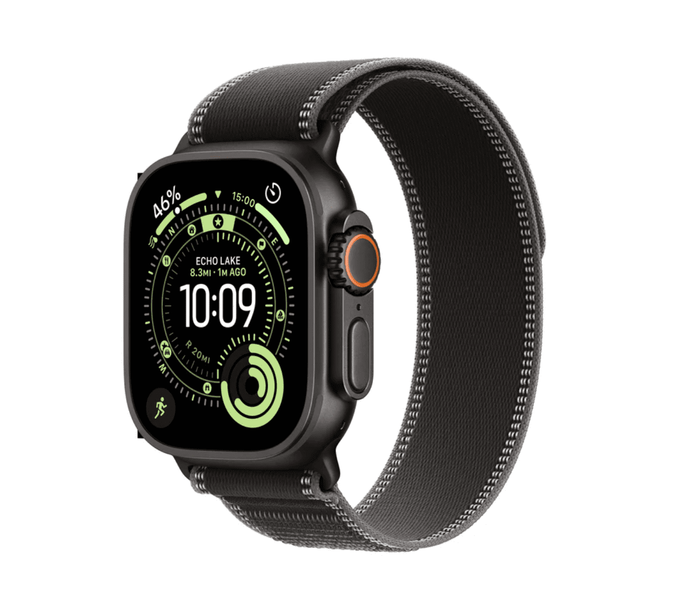 Apple Watch Ultra 3 GPS + Cellular 49mm Zwart Titanium Kast Met Zwart/Houtskool Bandje – M/L