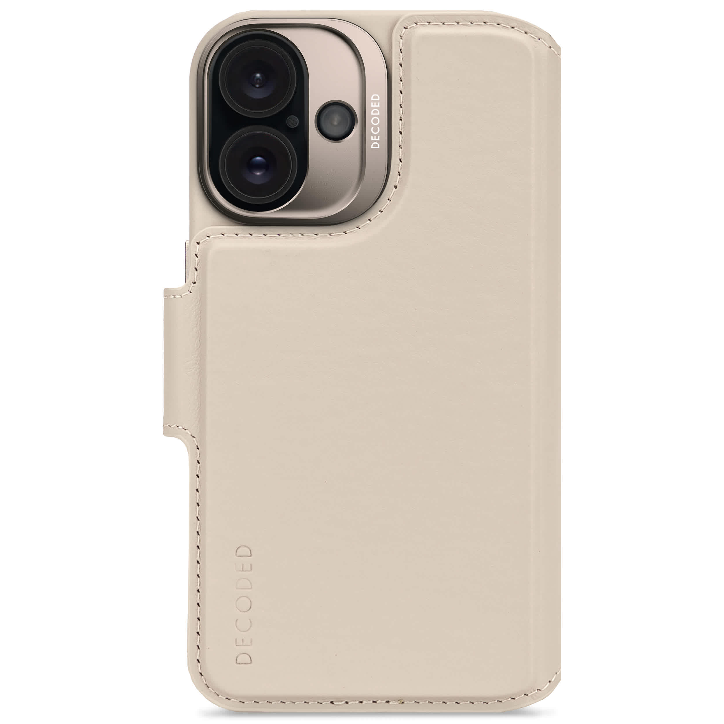 Decoded detachable leather wallet case iPhone 16 Clay