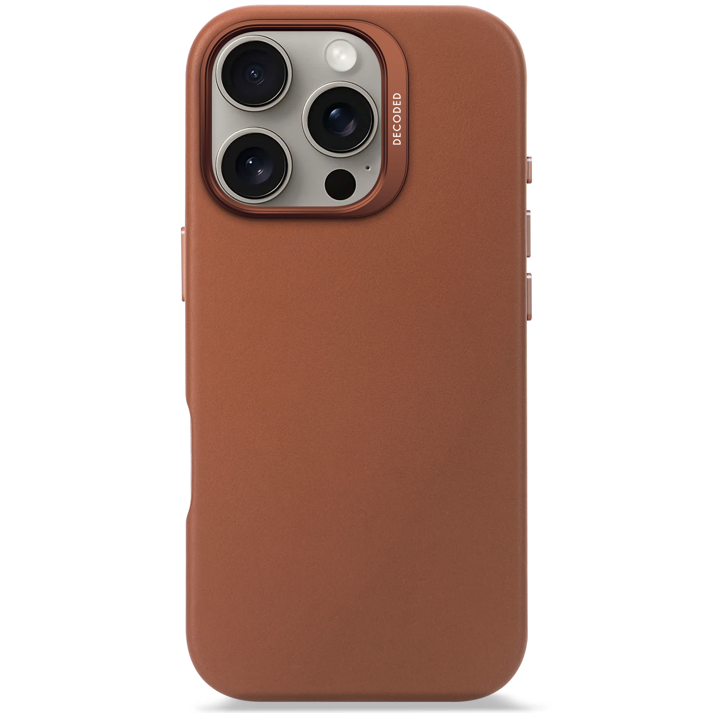 Decoded leather back cover iPhone 16 Pro Tan