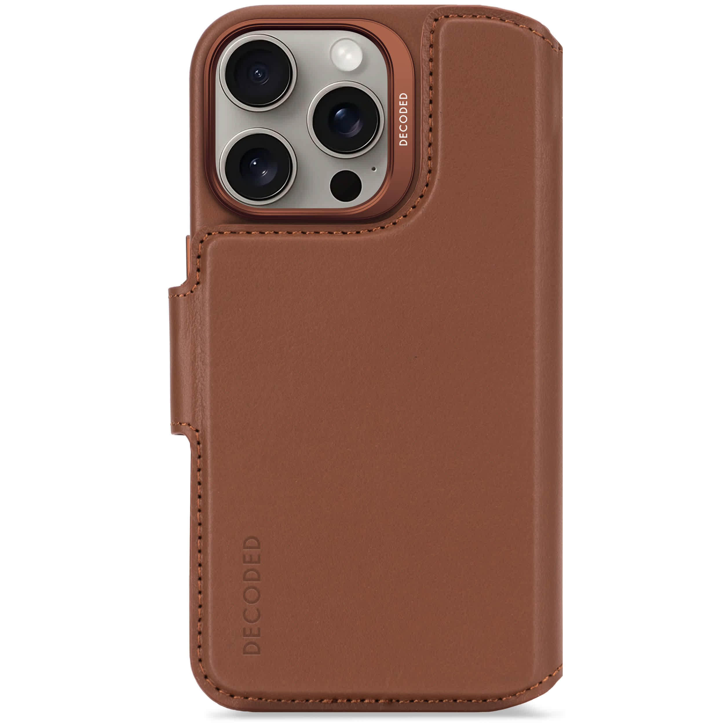 Decoded detachable leather wallet case iPhone 16 Pro Tan