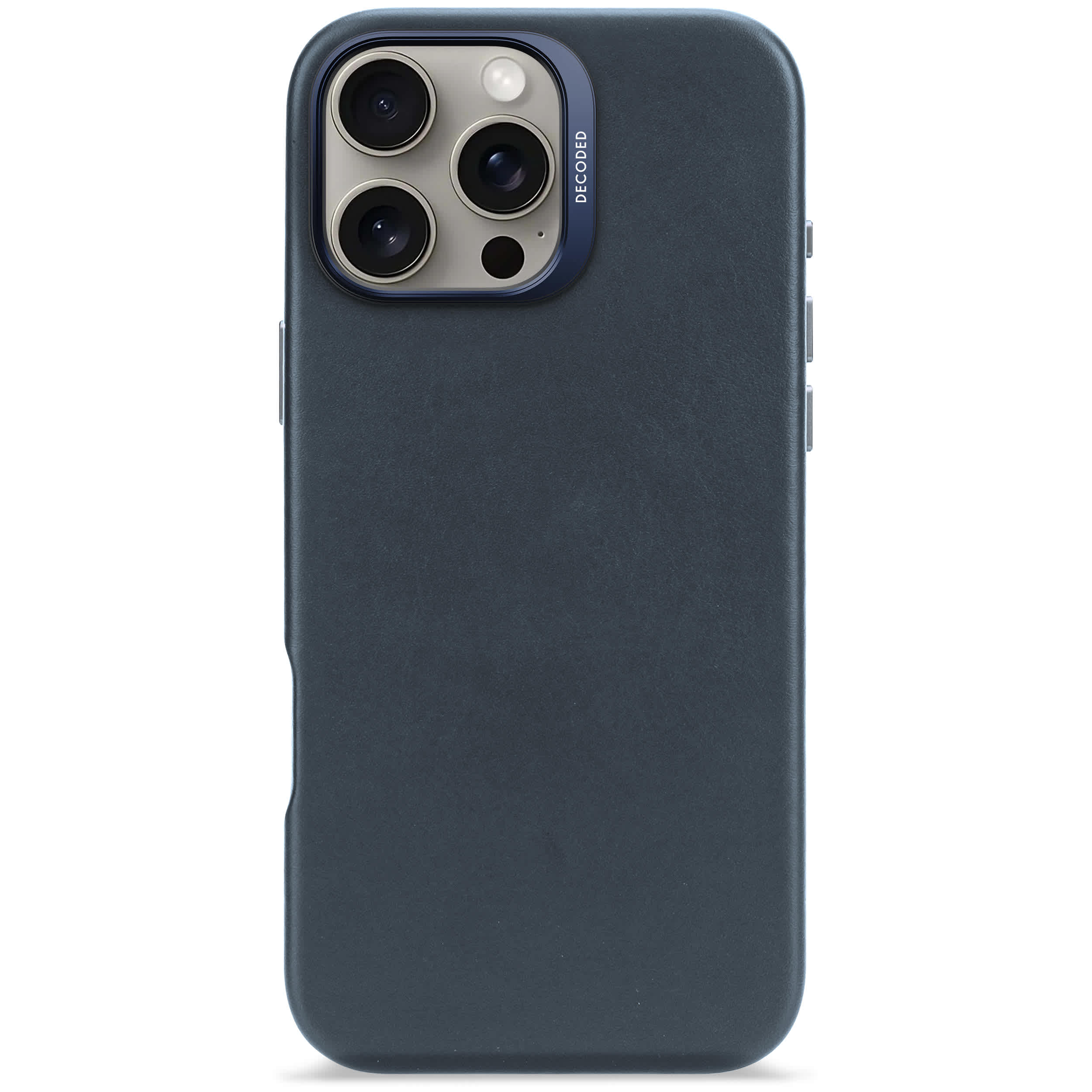 Decoded leather back cover iPhone 16 Pro Max Navy