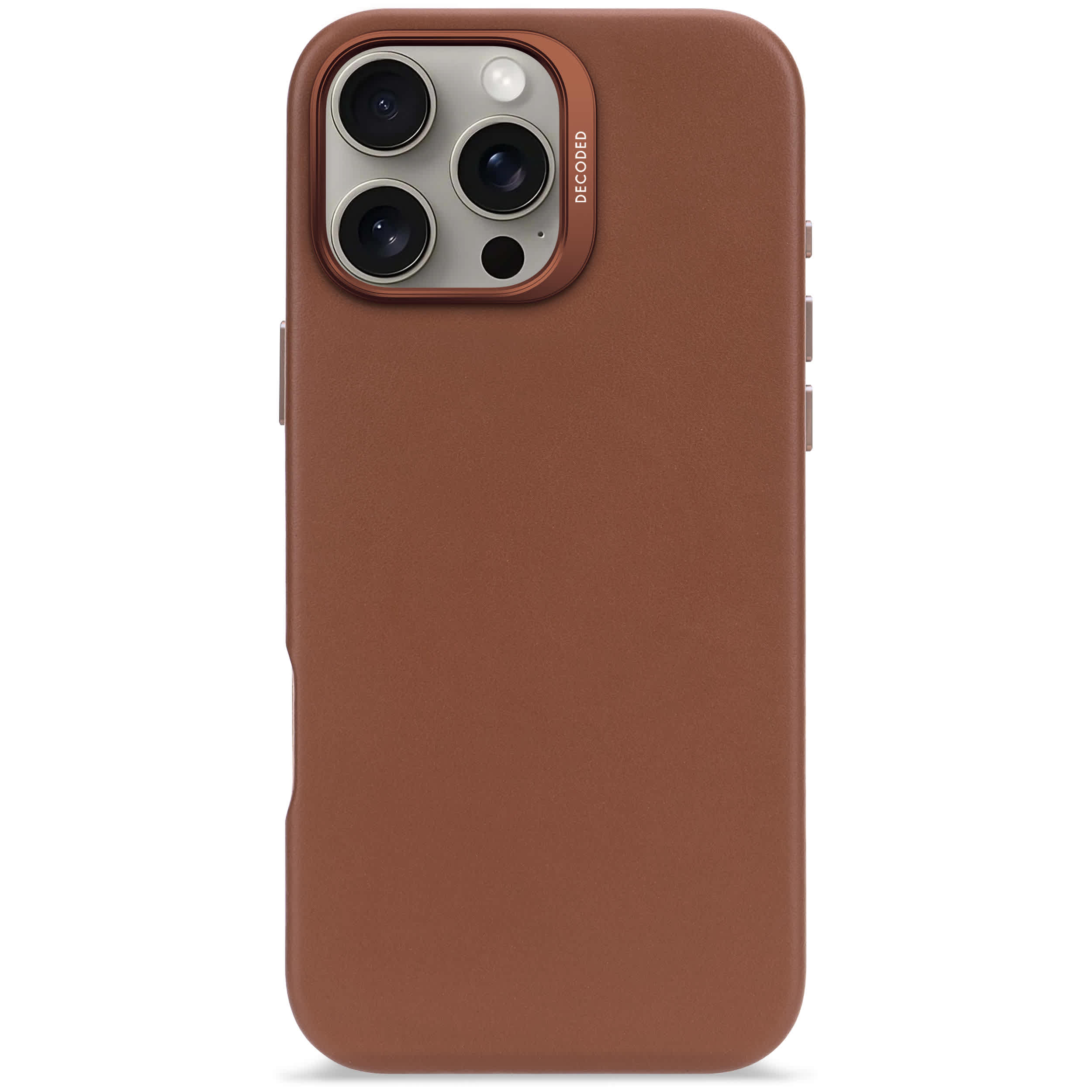 Decoded leather back cover iPhone 16 Pro Max Tan
