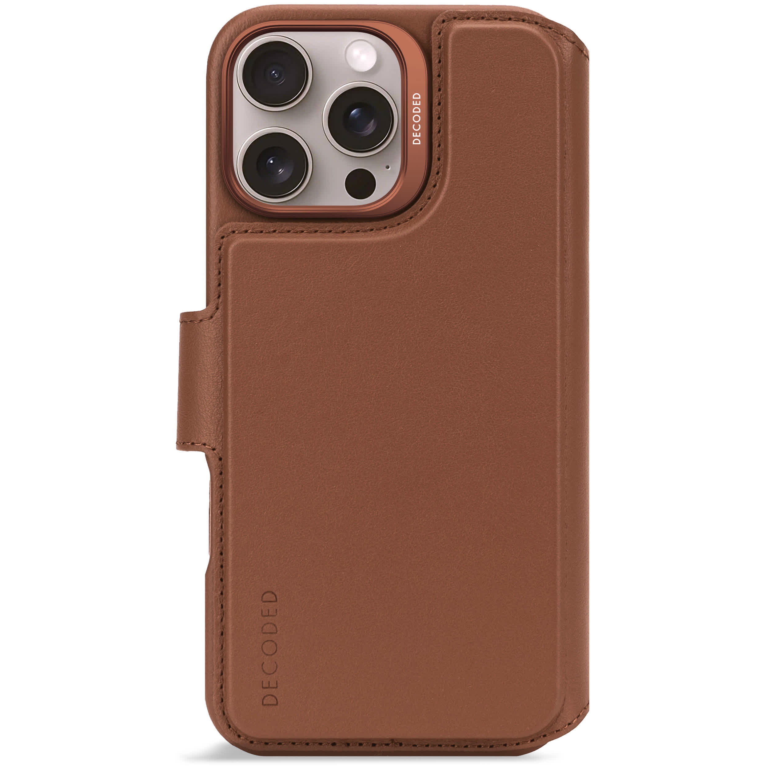 Decoded detachable leather wallet case iPhone 16 Pro Max Tan