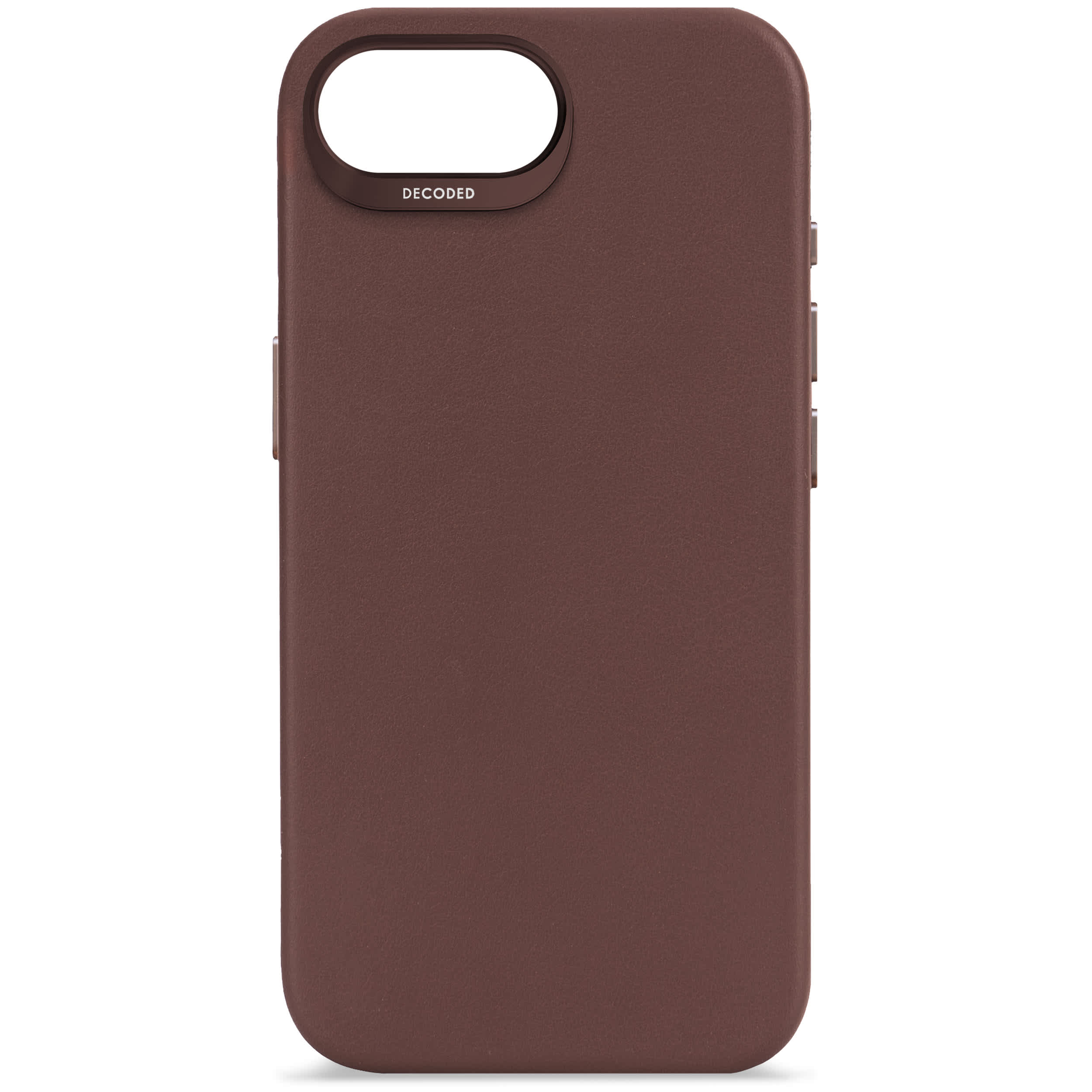 Decoded leather back cover iPhone 17e / 16e Chocolate Brown