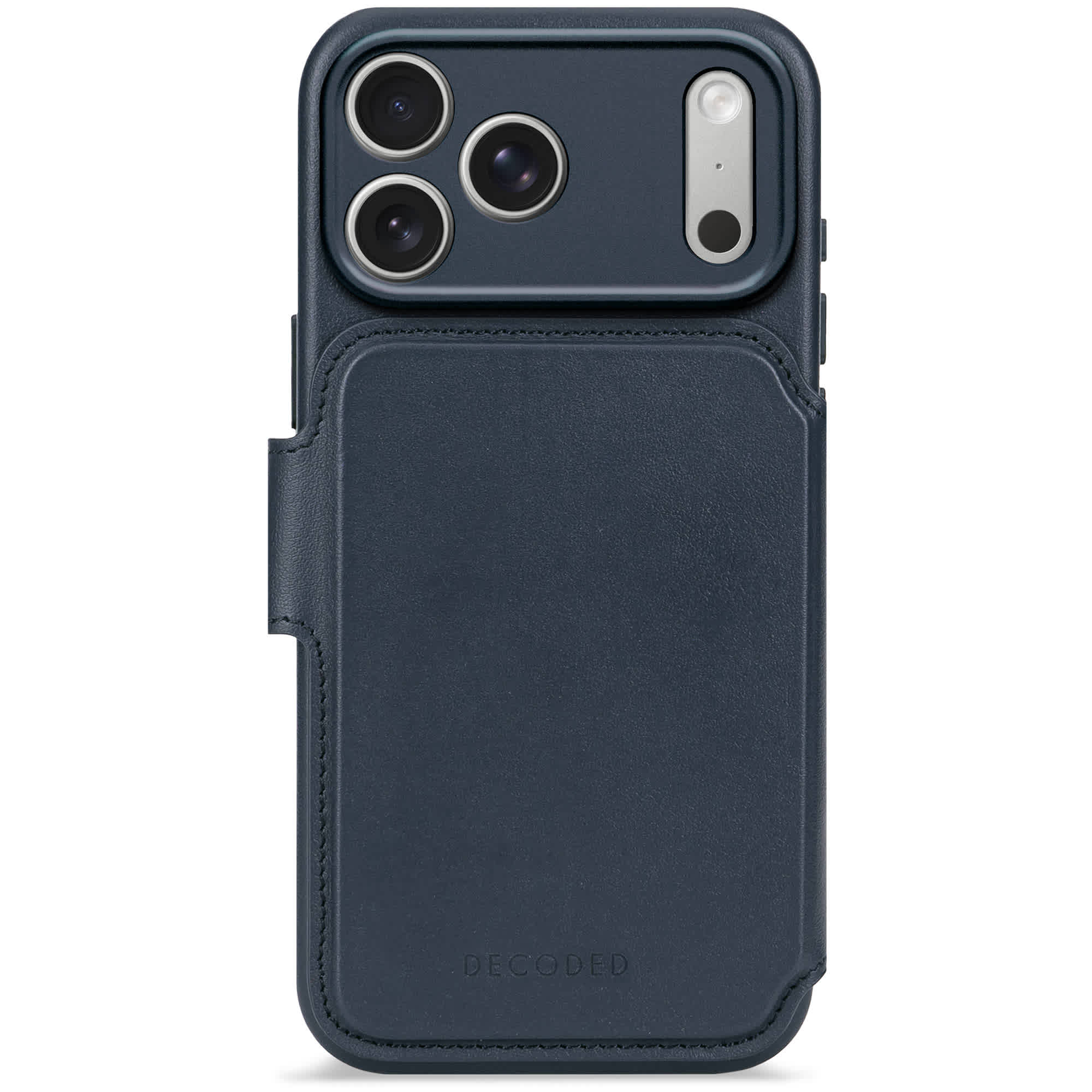 Decoded detachable leather wallet case iPhone 17 Pro Max Navy