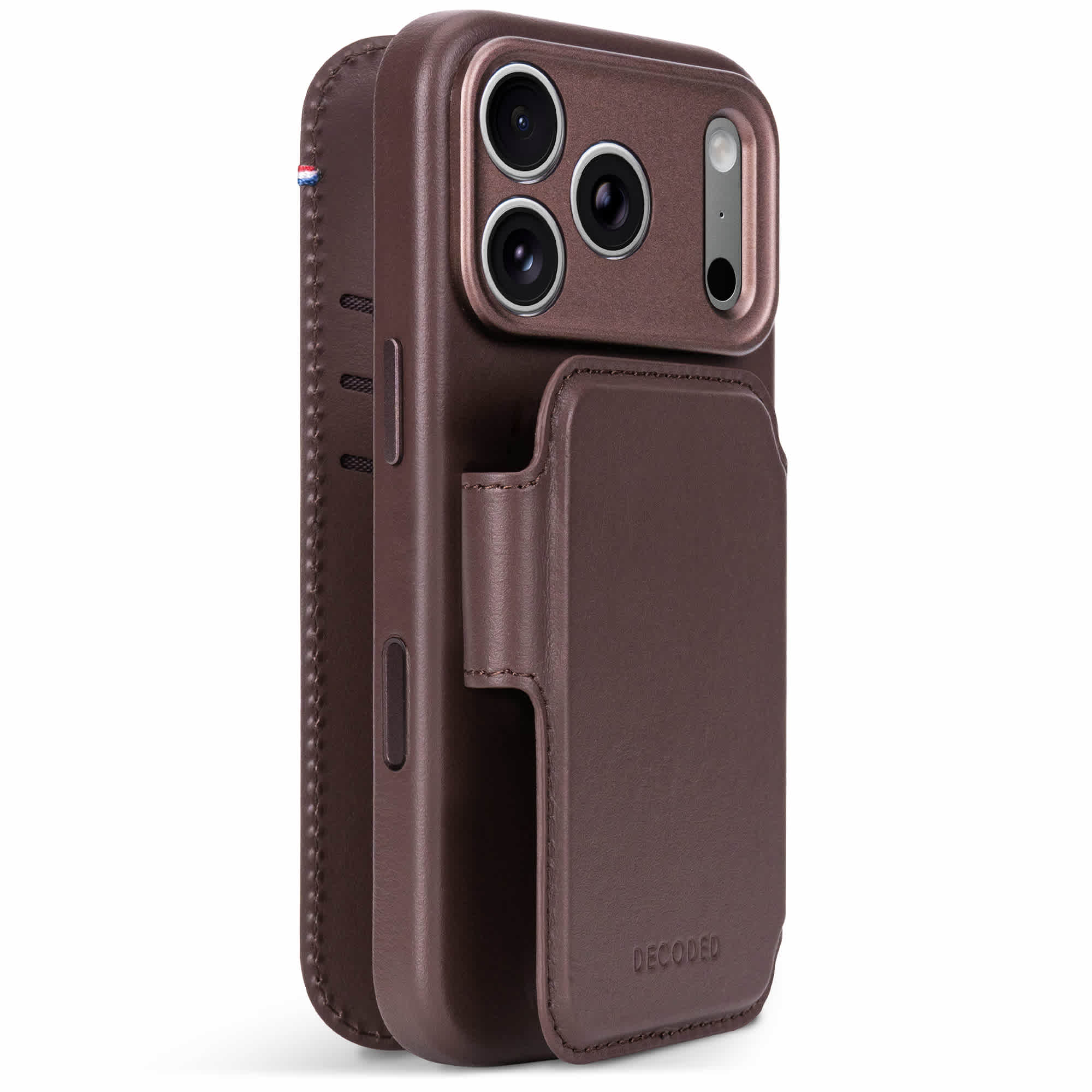 Decoded detachable leather wallet case iPhone 18 Pro Max Chocolade Bruin