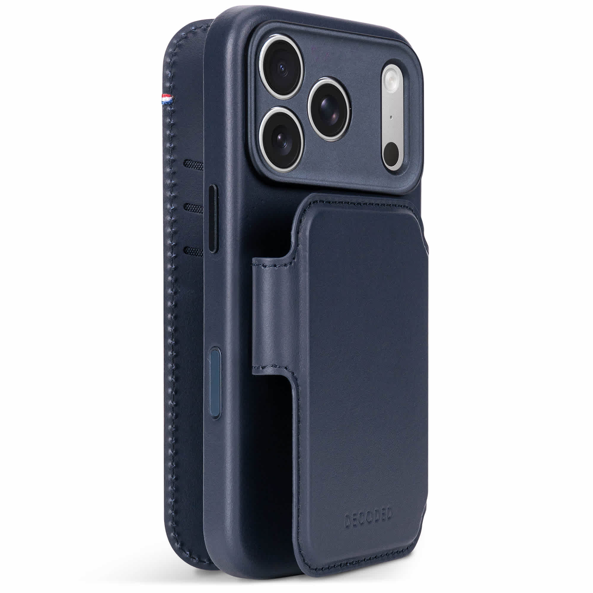 Decoded detachable leather wallet case iPhone 18 Pro Max Middernacht